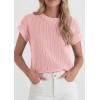 imagePRETTYGARDEN Womens 2026 Spring Fashion Sweater Vest Business Casual Crochet Tops Cap Sleeve Knit Shirt Beach Summer OutfitsPink