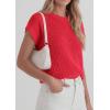 imagePRETTYGARDEN Womens 2026 Spring Fashion Sweater Vest Business Casual Crochet Tops Cap Sleeve Knit Shirt Beach Summer OutfitsRed