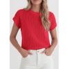 imagePRETTYGARDEN Womens 2026 Spring Fashion Sweater Vest Business Casual Crochet Tops Cap Sleeve Knit Shirt Beach Summer OutfitsRed
