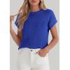 imagePRETTYGARDEN Womens 2026 Spring Fashion Sweater Vest Business Casual Crochet Tops Cap Sleeve Knit Shirt Beach Summer OutfitsRoyal Blue