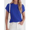 imagePRETTYGARDEN Womens 2026 Spring Fashion Sweater Vest Business Casual Crochet Tops Cap Sleeve Knit Shirt Beach Summer OutfitsRoyal Blue