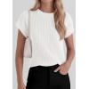 imagePRETTYGARDEN Womens 2026 Spring Fashion Sweater Vest Business Casual Crochet Tops Cap Sleeve Knit Shirt Beach Summer OutfitsWhite