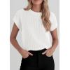 imagePRETTYGARDEN Womens 2026 Spring Fashion Sweater Vest Business Casual Crochet Tops Cap Sleeve Knit Shirt Beach Summer OutfitsWhite