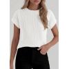 imagePRETTYGARDEN Womens 2026 Spring Fashion Sweater Vest Business Casual Crochet Tops Cap Sleeve Knit Shirt Beach Summer OutfitsWhite