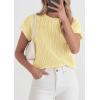 imagePRETTYGARDEN Womens 2026 Spring Fashion Sweater Vest Business Casual Crochet Tops Cap Sleeve Knit Shirt Beach Summer OutfitsYellow