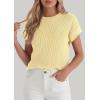 imagePRETTYGARDEN Womens 2026 Spring Fashion Sweater Vest Business Casual Crochet Tops Cap Sleeve Knit Shirt Beach Summer OutfitsYellow