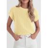 imagePRETTYGARDEN Womens 2026 Spring Fashion Sweater Vest Business Casual Crochet Tops Cap Sleeve Knit Shirt Beach Summer OutfitsYellow