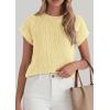 imagePRETTYGARDEN Womens 2026 Spring Fashion Sweater Vest Business Casual Crochet Tops Cap Sleeve Knit Shirt Beach Summer OutfitsYellow