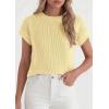 imagePRETTYGARDEN Womens 2026 Spring Fashion Sweater Vest Business Casual Crochet Tops Cap Sleeve Knit Shirt Beach Summer OutfitsYellow