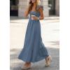 imagePRETTYGARDEN Womens 2026 Summer Casual Maxi Dresses Cap Sleeve V Neck Smocked Long Pockets Party Sundress Vacation OutfitsDusty Blue