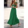 imagePRETTYGARDEN Womens 2026 Summer Casual Maxi Dresses Cap Sleeve V Neck Smocked Long Pockets Party Sundress Vacation OutfitsTeal