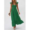 imagePRETTYGARDEN Womens 2026 Summer Casual Maxi Dresses Cap Sleeve V Neck Smocked Long Pockets Party Sundress Vacation OutfitsTeal
