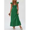 imagePRETTYGARDEN Womens 2026 Summer Casual Maxi Dresses Cap Sleeve V Neck Smocked Long Pockets Party Sundress Vacation OutfitsTeal