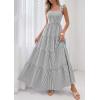 imagePRETTYGARDEN Womens 2026 Summer Casual Maxi Dresses Striped Square Neck Sleeveless Boho Flowy Sundress Beach Vacation ClothesBlack