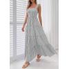 imagePRETTYGARDEN Womens 2026 Summer Casual Maxi Dresses Striped Square Neck Sleeveless Boho Flowy Sundress Beach Vacation ClothesBlack