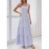 imagePRETTYGARDEN Womens 2026 Summer Casual Maxi Dresses Striped Square Neck Sleeveless Boho Flowy Sundress Beach Vacation ClothesBlue