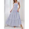 imagePRETTYGARDEN Womens 2026 Summer Casual Maxi Dresses Striped Square Neck Sleeveless Boho Flowy Sundress Beach Vacation ClothesBlue