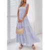 imagePRETTYGARDEN Womens 2026 Summer Casual Maxi Dresses Striped Square Neck Sleeveless Boho Flowy Sundress Beach Vacation ClothesBlue