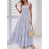 imagePRETTYGARDEN Womens 2026 Summer Casual Maxi Dresses Striped Square Neck Sleeveless Boho Flowy Sundress Beach Vacation ClothesBlue