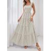 imagePRETTYGARDEN Womens 2026 Summer Casual Maxi Dresses Striped Square Neck Sleeveless Boho Flowy Sundress Beach Vacation ClothesBrown