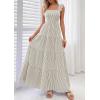 imagePRETTYGARDEN Womens 2026 Summer Casual Maxi Dresses Striped Square Neck Sleeveless Boho Flowy Sundress Beach Vacation ClothesBrown