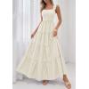 imagePRETTYGARDEN Womens 2026 Summer Casual Maxi Dresses Striped Square Neck Sleeveless Boho Flowy Sundress Beach Vacation ClothesKhaki