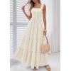 imagePRETTYGARDEN Womens 2026 Summer Casual Maxi Dresses Striped Square Neck Sleeveless Boho Flowy Sundress Beach Vacation ClothesKhaki