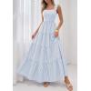imagePRETTYGARDEN Womens 2026 Summer Casual Maxi Dresses Striped Square Neck Sleeveless Boho Flowy Sundress Beach Vacation ClothesLight Blue