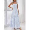 imagePRETTYGARDEN Womens 2026 Summer Casual Maxi Dresses Striped Square Neck Sleeveless Boho Flowy Sundress Beach Vacation ClothesLight Blue