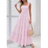 imagePRETTYGARDEN Womens 2026 Summer Casual Maxi Dresses Striped Square Neck Sleeveless Boho Flowy Sundress Beach Vacation ClothesPink