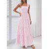 imagePRETTYGARDEN Womens 2026 Summer Casual Maxi Dresses Striped Square Neck Sleeveless Boho Flowy Sundress Beach Vacation ClothesPink
