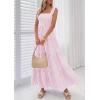 imagePRETTYGARDEN Womens 2026 Summer Casual Maxi Dresses Striped Square Neck Sleeveless Boho Flowy Sundress Beach Vacation ClothesPink