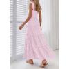 imagePRETTYGARDEN Womens 2026 Summer Casual Maxi Dresses Striped Square Neck Sleeveless Boho Flowy Sundress Beach Vacation ClothesPink