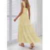 imagePRETTYGARDEN Womens 2026 Summer Casual Maxi Dresses Striped Square Neck Sleeveless Boho Flowy Sundress Beach Vacation ClothesYellow