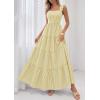 imagePRETTYGARDEN Womens 2026 Summer Casual Maxi Dresses Striped Square Neck Sleeveless Boho Flowy Sundress Beach Vacation ClothesYellow
