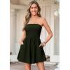 imagePRETTYGARDEN Womens 2026 Summer Rompers Dressy Casual Strapless Shorts One Piece Jumpsuits Date Night Beach Vacation OutfitsDark Green