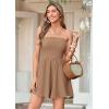 imagePRETTYGARDEN Womens 2026 Summer Rompers Dressy Casual Strapless Shorts One Piece Jumpsuits Date Night Beach Vacation OutfitsKhaki
