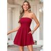imagePRETTYGARDEN Womens 2026 Summer Rompers Dressy Casual Strapless Shorts One Piece Jumpsuits Date Night Beach Vacation OutfitsRed