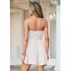 imagePRETTYGARDEN Womens 2026 Summer Rompers Dressy Casual Strapless Shorts One Piece Jumpsuits Date Night Beach Vacation OutfitsWhite