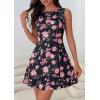 imagePRETTYGARDEN Womens 2026 Summer Short Dress Floral Sleeveless Boat Neck A Line Formal Cocktail Party Mini DressesFloral Black Pink