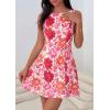 imagePRETTYGARDEN Womens 2026 Summer Short Dress Floral Sleeveless Boat Neck A Line Formal Cocktail Party Mini DressesFloral Dark Red