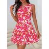 imagePRETTYGARDEN Womens 2026 Summer Short Dress Floral Sleeveless Boat Neck A Line Formal Cocktail Party Mini DressesFloral Rose Red