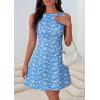 imagePRETTYGARDEN Womens 2026 Summer Short Dress Floral Sleeveless Boat Neck A Line Formal Cocktail Party Mini DressesFloral White Blue