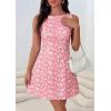imagePRETTYGARDEN Womens 2026 Summer Short Dress Floral Sleeveless Boat Neck A Line Formal Cocktail Party Mini DressesFloral White Pink