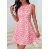 imagePRETTYGARDEN Womens 2026 Summer Short Dress Floral Sleeveless Boat Neck A Line Formal Cocktail Party Mini DressesFloral White Pink