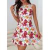 imagePRETTYGARDEN Womens 2026 Summer Short Dress Floral Sleeveless Boat Neck A Line Formal Cocktail Party Mini DressesFloral White Red