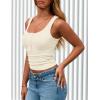 imagePRETTYGARDEN Womens 2026 Summer Tank Tops Ribbed Knit Slim Fit Sleeveless Henley Shirts Casual Basic Button Up BlouseBeige