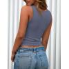 imagePRETTYGARDEN Womens 2026 Summer Tank Tops Ribbed Knit Slim Fit Sleeveless Henley Shirts Casual Basic Button Up BlouseBlue Grey