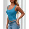 imagePRETTYGARDEN Womens 2026 Summer Tank Tops Ribbed Knit Slim Fit Sleeveless Henley Shirts Casual Basic Button Up BlouseLake Blue
