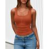 imagePRETTYGARDEN Womens 2026 Summer Tank Tops Ribbed Knit Slim Fit Sleeveless Henley Shirts Casual Basic Button Up BlouseOrange Red